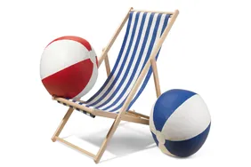 Deckchair and beach balls finished image with shadow treatment