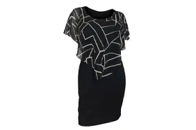 Black patterned dress after ghost mannequin editing