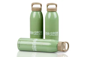 Green bottles finished image with shadow treatment