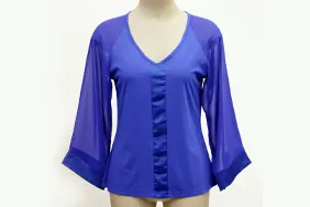 Blue blouse before ghost mannequin editing