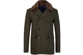 Double-breasted coat after ghost mannequin editing